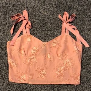 Forever 21 Bustier Cropped Top Spaghetti Straps Floral Size Medium NWT